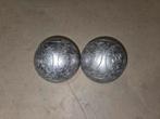 2x vintage jeu de boules ballen match obut E9 700 petanque, Ophalen of Verzenden, Gebruikt