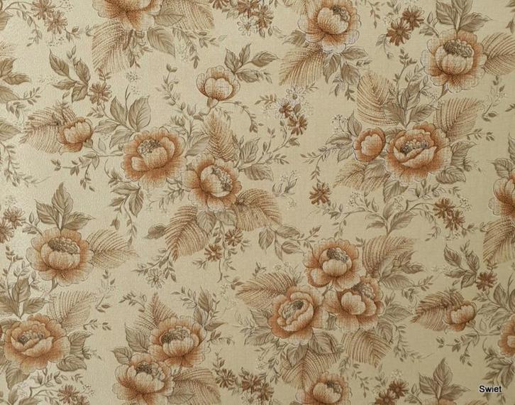 12413 roosjes behang origineel vintage wallpaper Swiet rozen, Huis en Inrichting, Stoffering | Behang, Verzenden