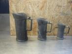TINNEN OUDE BEKERS 3 STUKS, Antiek en Kunst, Antiek | Tin, Ophalen of Verzenden