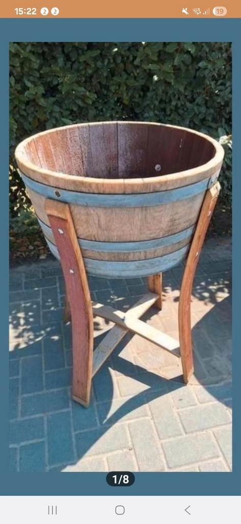 supergave bloembak op standaard, Tuin en Terras, Bloembakken en Plantenbakken, Nieuw, Hout, 60 tot 100 cm, Rond, Ophalen