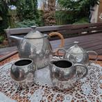 Vintage Tinnen Theeservies - 4 Delig, Antiek en Kunst, Ophalen of Verzenden