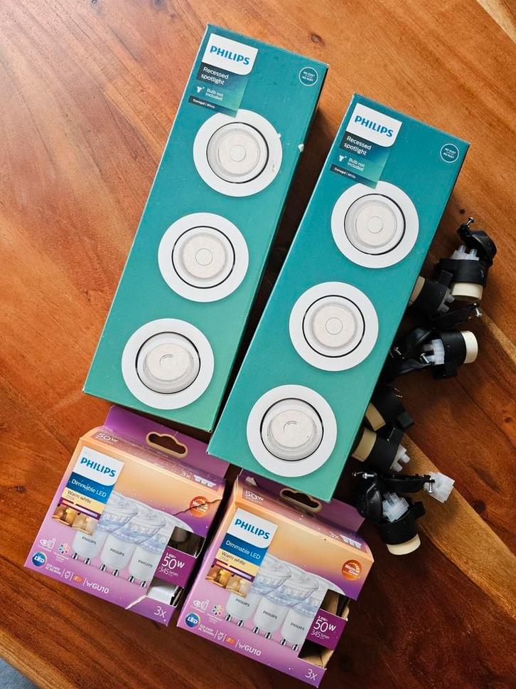 NIEUW spotjes voor plafond, inclusief lampjes, Huis en Inrichting, Lampen | Spots, Zo goed als nieuw, Metaal of Aluminium, Ophalen of Verzenden