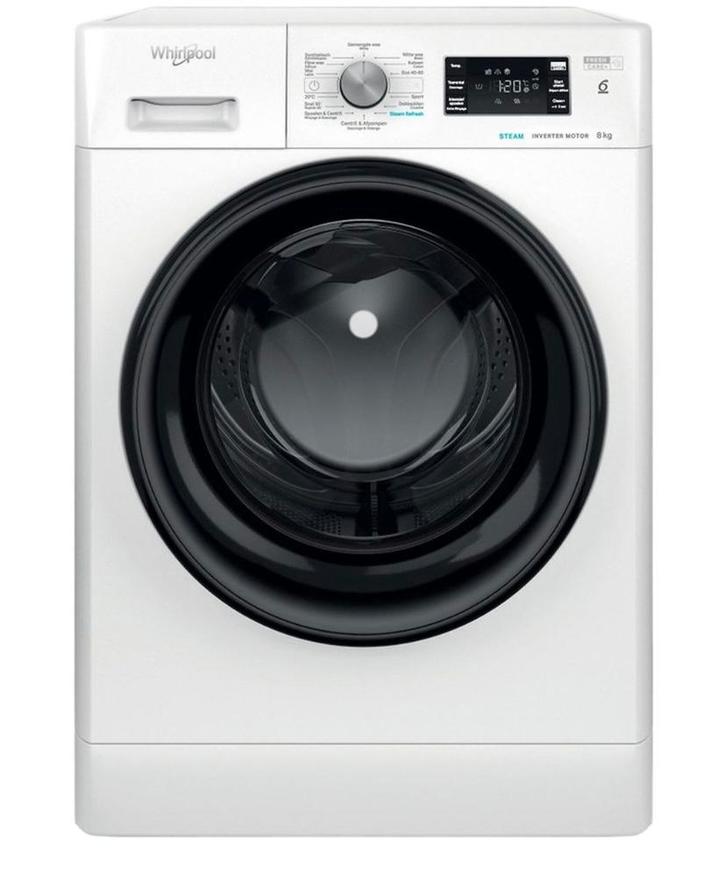 Whirlpool Wasmachine met Stoom, Witgoed en Apparatuur, Wasmachines, Gebruikt, Voorlader, 6 tot 8 kg, 85 tot 90 cm, 1200 tot 1600 toeren