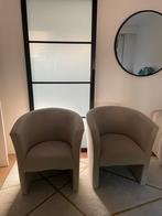 Twee Beige  Kuipmodel Fauteuils, Ophalen, Zo goed als nieuw, Minder dan 75 cm, 50 tot 75 cm