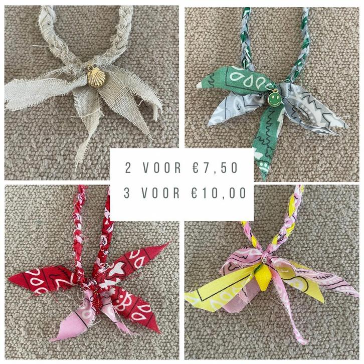 Bandana kettingen 2 stuks, Sieraden, Tassen en Uiterlijk, Kettingen, Zo goed als nieuw, Overige materialen, Ophalen of Verzenden