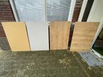 4x 80x120cm 18mm spaanplaat + beide zijde 1mm melamine laag, Doe-het-zelf en Verbouw, Platen en Panelen, Ophalen, Gebruikt, Hout