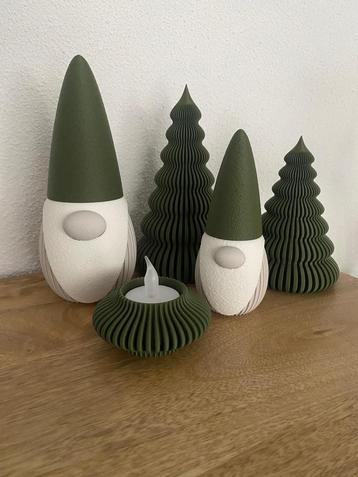Gnome, Boomset & Waxinelichthouder (kerst) beschikbaar voor biedingen
