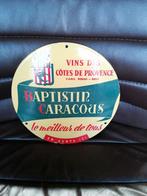 Emaille bord, baptistin caracous, oud!, Ophalen of Verzenden, Gebruikt, Reclamebord