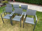 6 Antraciet tuinstoelen - Lifestyle Stella dining, Tuin en Terras, Tuinstoelen, Ophalen, Gebruikt, Aluminium, Stapelbaar