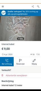 Internetkabel, Huis en Inrichting, Ophalen