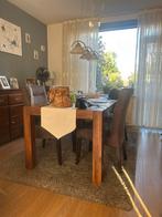 Mooie donker teakhouten eettafel, Ophalen, Gebruikt, Teakhout, 50 tot 100 cm