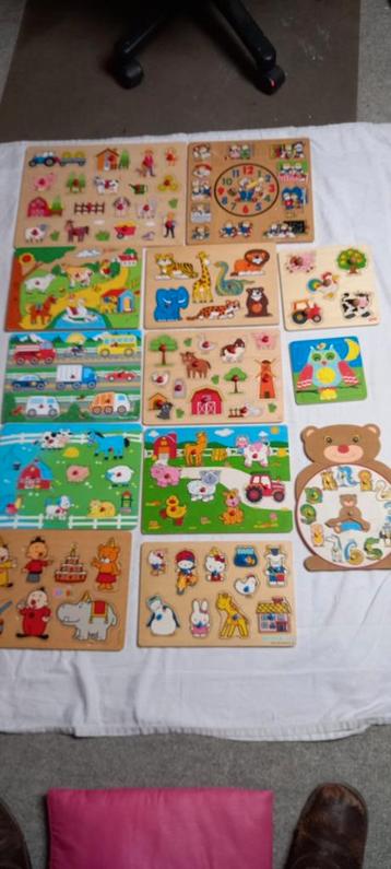 Houten puzzels, 13 stuks. beschikbaar voor biedingen