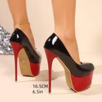 Nieuwe kinky rood/ zwarte lak Stiletto Hakken 16,5 cm, Pumps, Verzenden, Nieuw, Rood