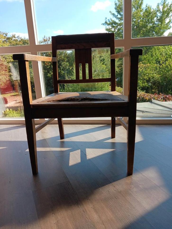 Oude Eiken Stoel - Opknapper, Antiek en Kunst, Antiek | Meubels | Stoelen en Banken, Ophalen