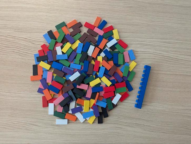 Houten dominostenen, domino, Kinderen en Baby's, Speelgoed | Bouwstenen, Zo goed als nieuw, Ophalen of Verzenden