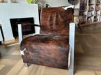 Design fauteuil bekleed met koeienhuid, Ophalen, Gebruikt, 50 tot 75 cm, Leer