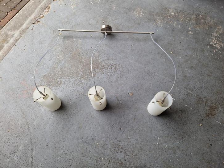 Lamp, Huis en Inrichting, Lampen | Hanglampen, Gebruikt, Minder dan 50 cm, Glas, Metaal, Ophalen of Verzenden