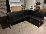 Bert Plantagie zwart leren eethoekbank, Huis en Inrichting, Ophalen, Gebruikt, Minder dan 4 stoelen