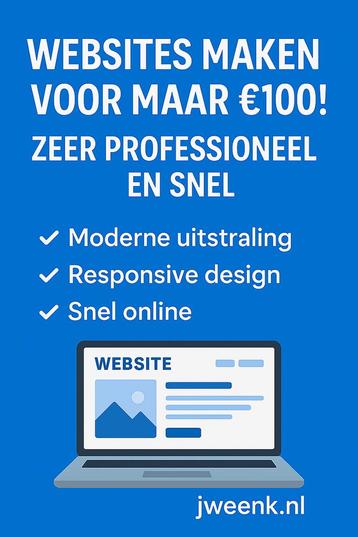 Professionele Website op Maat voor Slechts €100 beschikbaar voor biedingen