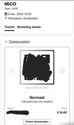 Concert ticket 2x, Tickets en Kaartjes, Twee personen, December