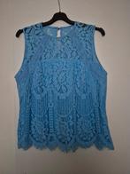 B.P.C. Blauwe kanten mouwloze top maat 48 (50) zie maten!, Kleding | Dames, Grote Maten, Blauw, Zo goed als nieuw, BPC, Shirt of Top