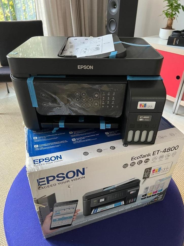 Ecotank ET-4800, Computers en Software, Printers, Nieuw, All-in-one, Inkjetprinter, Faxen, Kleur printen, Kopieren, Scannen, Zwart-en-wit printen