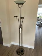 bronzen staande schemer-leeslamp, Huis en Inrichting, Lampen | Vloerlampen, Ophalen, Zo goed als nieuw, Glas, 150 tot 200 cm