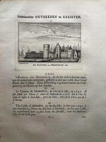 026 / Medemblik Het Kasteel Kopergravure 1725 beschikbaar voor biedingen