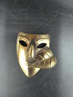 Broche masker koperkleurig, Sieraden, Tassen en Uiterlijk, Broches, Koper, Minder dan 4 cm, Ophalen of Verzenden, Zo goed als nieuw
