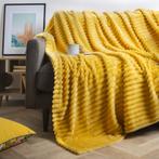 Gele Woondekens Plaid / Yellow Sofa Couch blanket, Huis en Inrichting, Ophalen of Verzenden, Zo goed als nieuw