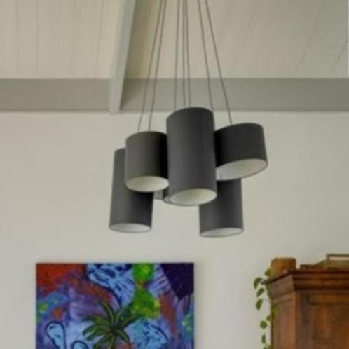 Design lamp voor hoog plafond, Huis en Inrichting, Lampen | Hanglampen, Zo goed als nieuw, 75 cm of meer, Stof, Ophalen
