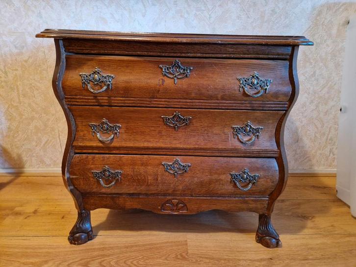 Antiek Buikkastje met 3 Lades, Huis en Inrichting, Kasten | Ladekasten, Gebruikt, Minder dan 100 cm, Minder dan 50 cm, 25 tot 50 cm