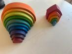 Grimms regenboog en huisjes, Kinderen en Baby's, Speelgoed | Houten speelgoed, Ophalen of Verzenden, Gebruikt, Overige typen