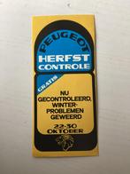Sticker Peugeot Herfstcontrole, Verzamelen, Verzenden, Zo goed als nieuw, Auto of Motor
