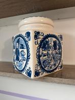 Blond Delft koekjes pot vierkant HOLLAND, Ophalen of Verzenden, Zo goed als nieuw, Overige materialen, Pot, Bus of Blik