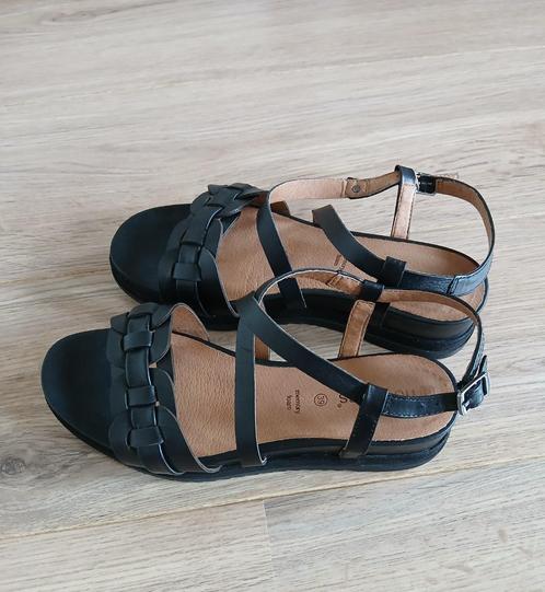 Nieuwe sandalen zwart van Manfield mt 39, Kleding | Dames, Schoenen, Zo goed als nieuw, Sandalen of Muiltjes, Zwart, Ophalen of Verzenden