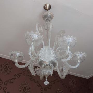 (nr.352) Prachtige Venetiaans glazen kroonluchter 6 lampen beschikbaar voor biedingen