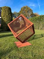 Tuinbeeld - Roest Kunst - Roestige Kubus, Tuin en Terras, Ophalen of Verzenden, Nieuw, Metaal, Abstract beeld