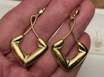 Modernistische gouden oorbellen, Hangers, Verzenden, Zo goed als nieuw, Goud