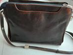 Adax vintage  schoudertas bruin,echt leer, Ophalen of Verzenden, Gebruikt, Bruin, Schoudertasje