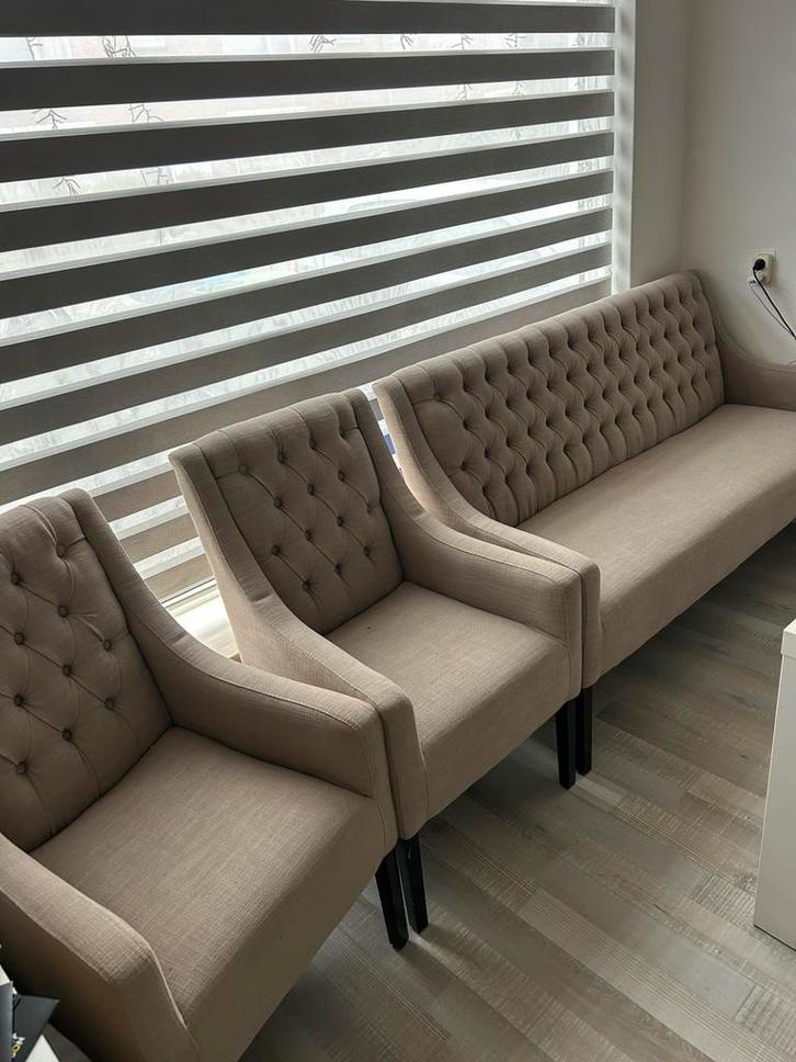Eettafel bank , Elegante 3-delige zitset, Huis en Inrichting, Banken | Sofa's en Chaises Longues, Zo goed als nieuw, Tweepersoons