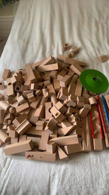 Houten Knikkerbaan - Veel Onderdelen! beschikbaar voor biedingen