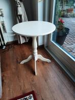 Antieke bijzettafel., Minder dan 55 cm, Gebruikt, Rond, Hout