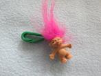 Kleine sleutelhanger met trol met roze haar, Ophalen of Verzenden, Zo goed als nieuw, Knuffel of Figuurtje