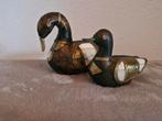 Vintage Houten Eenden Setje Decoratie, Verzamelen, Beelden en Beeldjes, Ophalen of Verzenden, Gebruikt, Dier