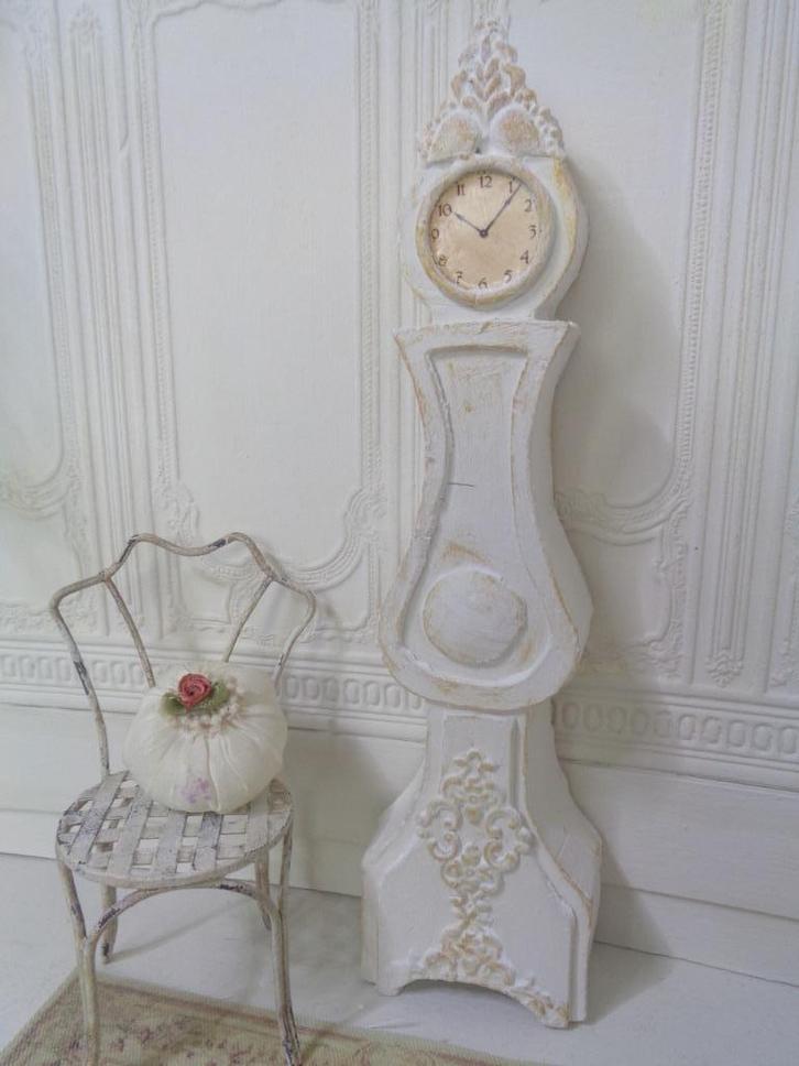 Brocante Mora klok , Poppenhuis 1:12…(FotoNr F41)*, Verzamelen, Poppenhuizen en Toebehoren, Nieuw, Poppenhuis, Ophalen of Verzenden