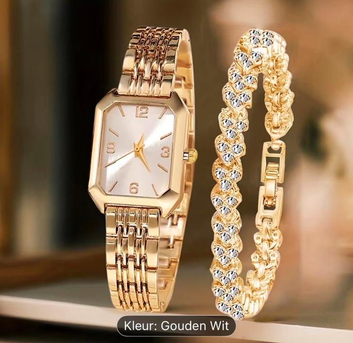 Elegante Gouden Dameshorloge - Nieuw, Sieraden, Tassen en Uiterlijk, Horloges | Antiek, Polshorloge, Overige merken, Goud, Onbekend