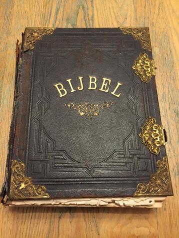 Antieke bijbel om op te knappen,De Gansche Heilige Schrift. beschikbaar voor biedingen