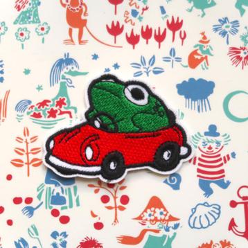 Kikker in autootje patch badge embleem opstrijk plaatje appl beschikbaar voor biedingen