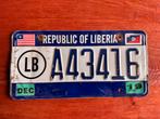 Nummerplaat Liberia, Verzamelen, Automerken, Motoren en Formule 1, Ophalen of Verzenden, Gebruikt, Auto's